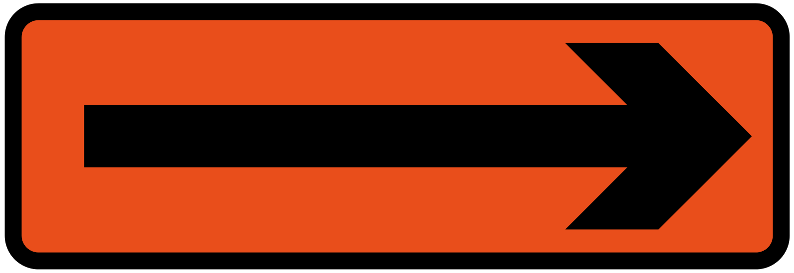 Supplementary plate to specify direction indicated for temporary road rule